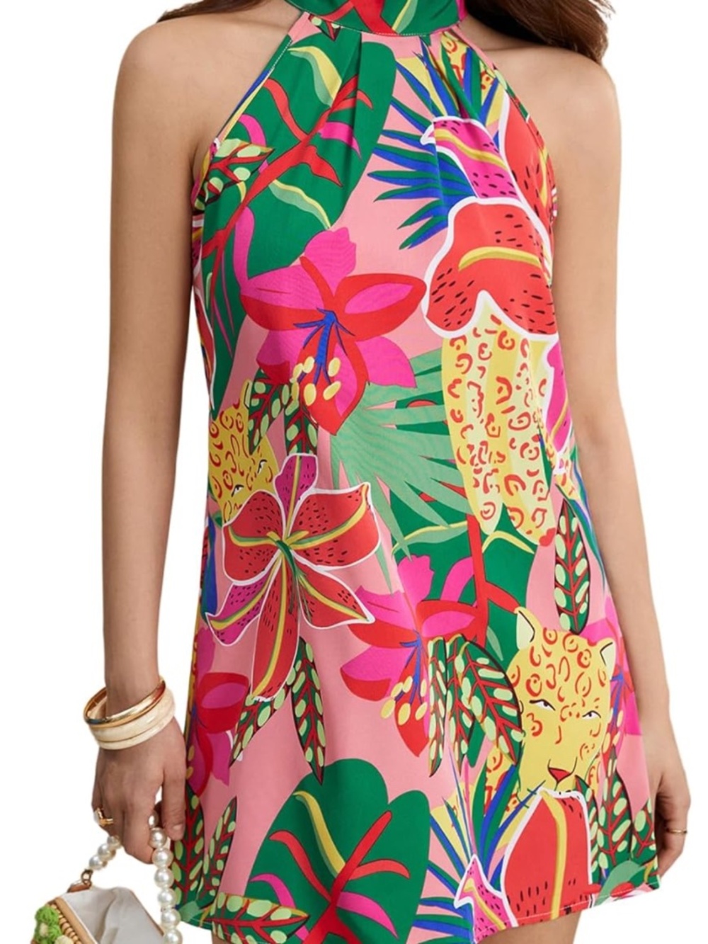 Floral Sleeveless Halter Sundress